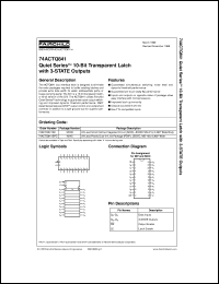 datasheet for 74ACTQ841SCX by Fairchild Semiconductor