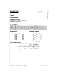 datasheet for 74F04SC by Fairchild Semiconductor