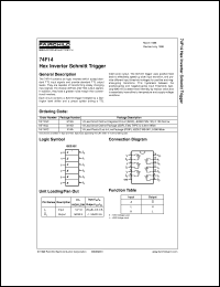 datasheet for 74F14SCX by Fairchild Semiconductor