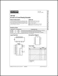 datasheet for 74F148PC by Fairchild Semiconductor