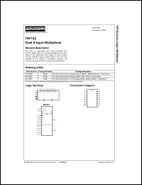 datasheet for 74F153SJX by Fairchild Semiconductor