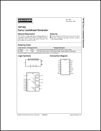 datasheet for 74F182PC by Fairchild Semiconductor