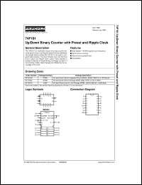 datasheet for 74F191SJX by Fairchild Semiconductor