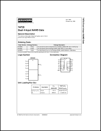 datasheet for 74F20SC by Fairchild Semiconductor