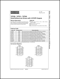 datasheet for 74F240PC by Fairchild Semiconductor