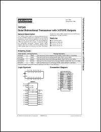 datasheet for 74F245SJX by Fairchild Semiconductor
