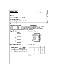 datasheet for 74F27SCX by Fairchild Semiconductor