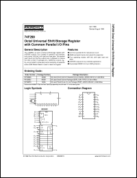 datasheet for 74F299SJ by Fairchild Semiconductor