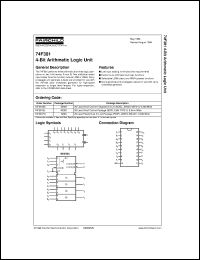 datasheet for 74F381SJX by Fairchild Semiconductor