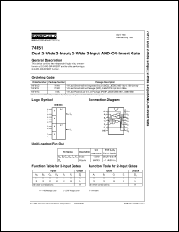 datasheet for 74F51SJX by Fairchild Semiconductor
