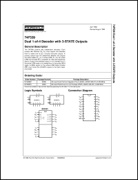 datasheet for 74F539SCX by Fairchild Semiconductor