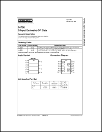 datasheet for 74F86SJ by Fairchild Semiconductor