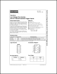 datasheet for 74LCX14SJX by Fairchild Semiconductor