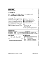 datasheet for 74LCX16245MTDX by Fairchild Semiconductor