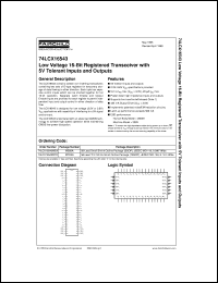 datasheet for 74LCX16543MTD by Fairchild Semiconductor