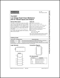 datasheet for 74LCX257SJX by Fairchild Semiconductor