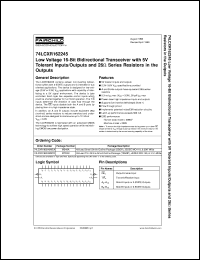datasheet for 74LCXR162245MTD by Fairchild Semiconductor