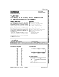 datasheet for 74LCXZ16240MEA by Fairchild Semiconductor