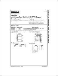 datasheet for 74LVQ125SCX by Fairchild Semiconductor