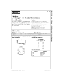 datasheet for 74LVQ138SCX by Fairchild Semiconductor