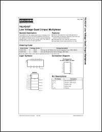 datasheet for 74LVQ157SCX by Fairchild Semiconductor