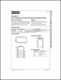 datasheet for 74LVQ174SCX by Fairchild Semiconductor