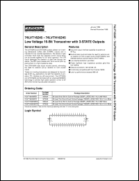 datasheet for 74LVT16245MEA by Fairchild Semiconductor