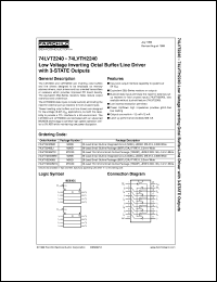 datasheet for 74LVT2240MTCX by Fairchild Semiconductor