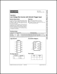 datasheet for 74LVX14MX by Fairchild Semiconductor