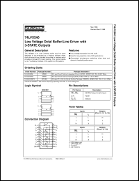 datasheet for 74LVX240M by Fairchild Semiconductor