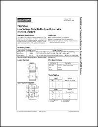 datasheet for 74LVX244M by Fairchild Semiconductor