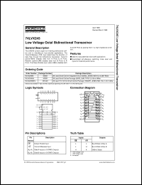 datasheet for 74LVX245M by Fairchild Semiconductor