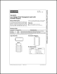datasheet for 74LVX373MSCX by Fairchild Semiconductor