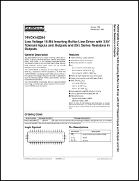 datasheet for 74VCX162240MTD by Fairchild Semiconductor