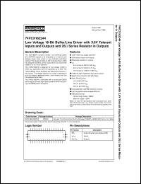 datasheet for 74VCX162244MTDX by Fairchild Semiconductor