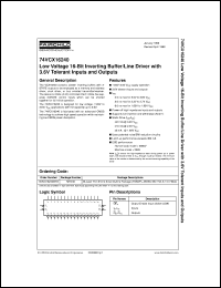 datasheet for 74VCX16240MEAX by Fairchild Semiconductor
