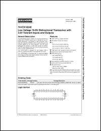 datasheet for 74VCX16245MTDX by Fairchild Semiconductor
