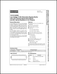 datasheet for 74VCX162838MTDX by Fairchild Semiconductor