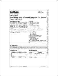 datasheet for 74VCX16373MTDX by Fairchild Semiconductor
