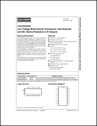 datasheet for 74VCXH2245WM by Fairchild Semiconductor