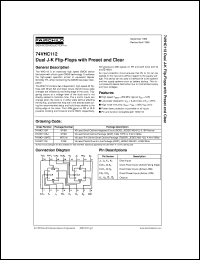 datasheet for 74VHC112MTC by Fairchild Semiconductor