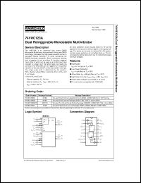 datasheet for 74VHC123ASJX by Fairchild Semiconductor