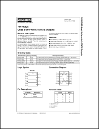 datasheet for 74VHC125N by Fairchild Semiconductor