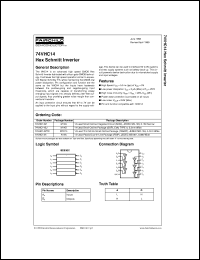 datasheet for 74VHC14M by Fairchild Semiconductor