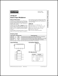 datasheet for 74VHC157SJX by Fairchild Semiconductor