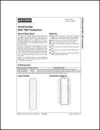 datasheet for 74VHC161284MEA by Fairchild Semiconductor