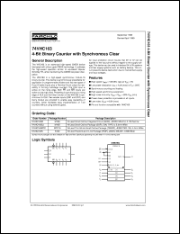 datasheet for 74VHC163M by Fairchild Semiconductor