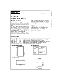 datasheet for 74VHC175MX by Fairchild Semiconductor