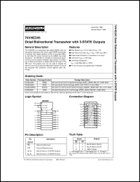datasheet for 74VHC245SJX by Fairchild Semiconductor