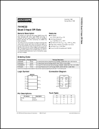 datasheet for 74VHC32MX by Fairchild Semiconductor